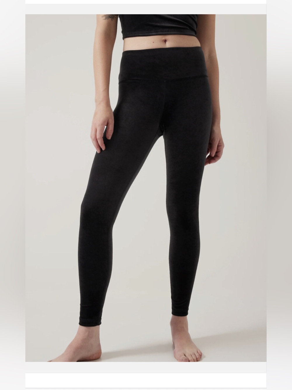 Athleta black elation velvet Leggings